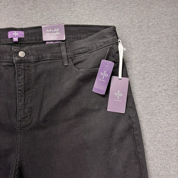 NYDJ Bootcut Jeans Womens 22W (42x33) Black Wide Leg Stretch Plus USA Made NEW - Picture 2 of 16